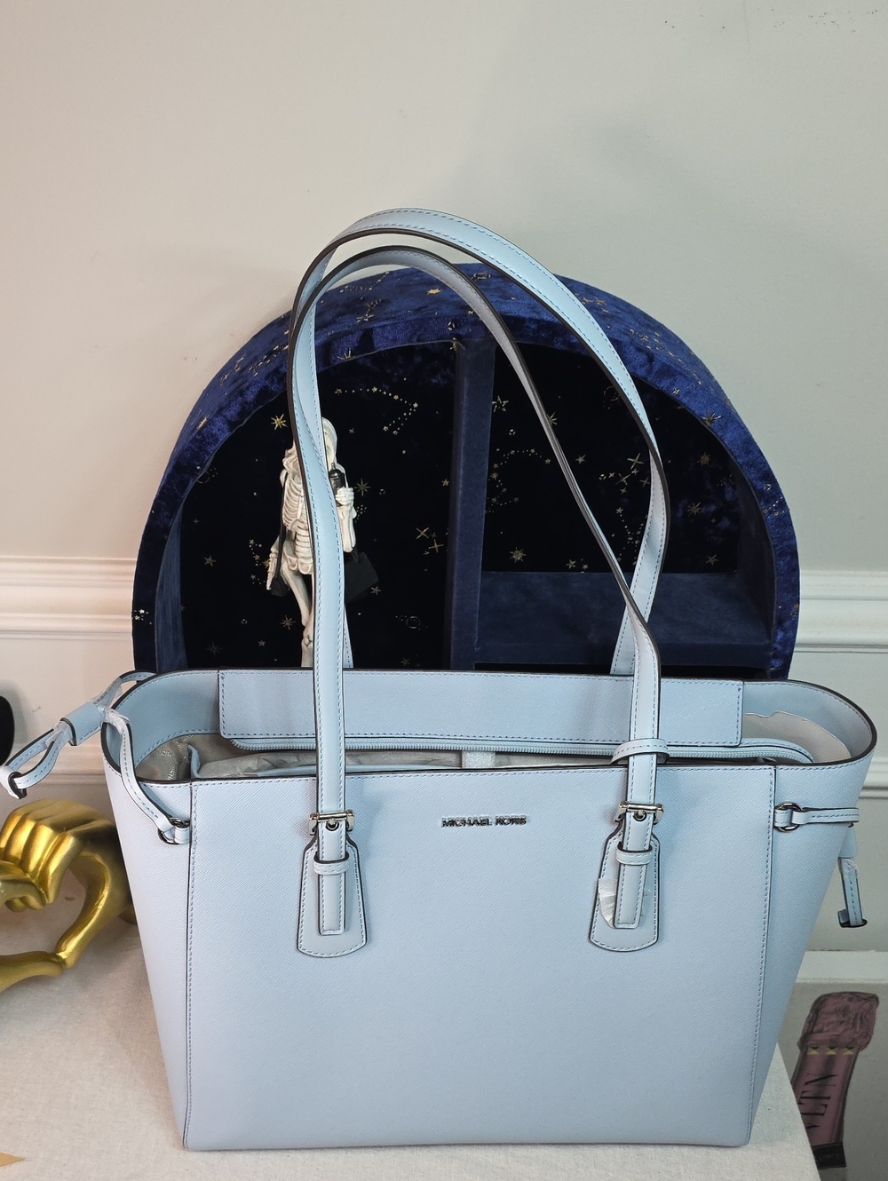 Michael Kors Voyager Pale Ocean Saffiano Leather Tote